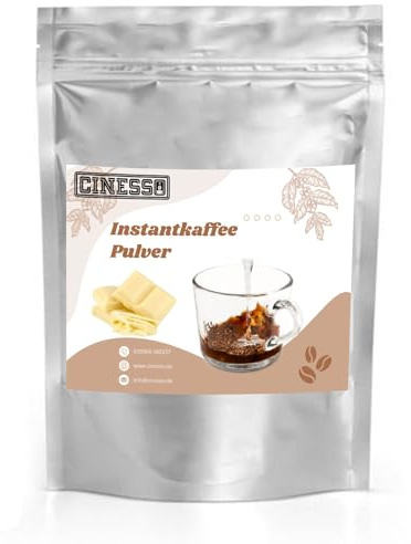 Cinesso Weiße Schokolade Löslicher Kaffee Instant Pulver 500 g, Schokoladengeschmack, schnelle und einfache Zubereitung, verschiedene Aromen, Schnellkaffee, ohne Maschine, mit besonderem Geschmack