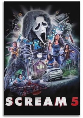 JMKJMJP Scream 5-Film-Poster, TV-Serie, Kunstposter, Druckposter für Hausbau, ästhetische Dekoration, Leinwand, Wandkunst, Schlafzimmerdekoration, 30 x 45 cm, ungerahmt, 22