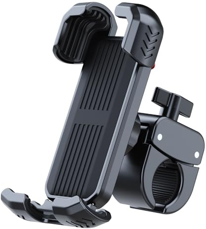 Bicycle Phone Holder,Bike Phone Holder for iPhone 17 16 15 14 13, Galaxy S25 S24 S23 & 4.5-7 SmartPhone,360° Rotatable Handlebar Phone Mount for Scooter ATV Road Mountain Bike Golf Car Navigation
