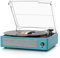 Vinyl Record Player Wireless Bluetooth Turntable with Speakers for Records Belt-Driven Vintage Turntable Support 3-Speed, Headphone, RCA Line, AUX-in for LP Vinyl Players Home Decoration Blue