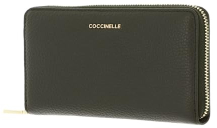 Coccinelle Leder Geldbörse Metallic Soft Wallet Grained Leather Alga grün