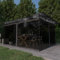 Faltbar Gartenzelt, Pavillon mit Moskitonetz & LED-Lichterkette 4x3x2,73m Anthrazit Gartenpavillon Faltpavillon mit Solar-LED für Familienfeiern Grillabenden Picknicks