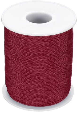 PATIKIL Nylon Cord 1mm x 109 Yards, Bracelet String Braided Nylon Thread Chinese Knotting Cord for Jewelry Making Beading Necklaces Blind Wind Chimes, Dark Red