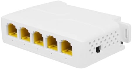 REVODATA 4 Port Gigabit 90W PoE Extender, 10/100/1000 Mbps IEEE802.3af/at/bt PoE Repeater 100/250 Meter Verlängerung, 4 PoE Ausgang, Plug and Play, Wand-/DIN-Schienenmontage PoE Verstärker (POE5006G)