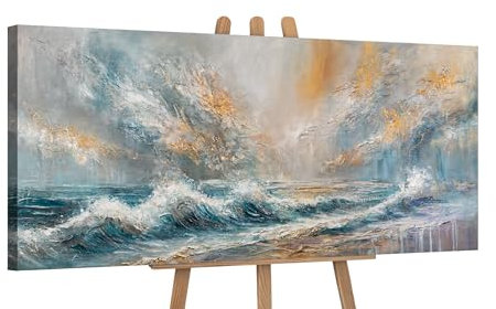 YS-Art Schöne acrylbilder landschaftsbilder Gemälde auf Leinwand handgemalt Wandbild Wohnzimmer modern kraftvoll Wohndekor Bilder Büro echte Kunst Berühmte 115x50 cm