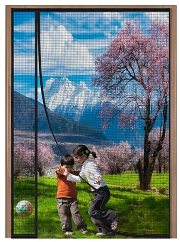 Magnet Fliegengitter Fenster,180x220cm(WxH) Schwarz,Moskitonetz Fliegengitter Tür Insektenschutz Balkontür Ohne Bohren mit Klettband und Starke Magneten Selbstschließend
