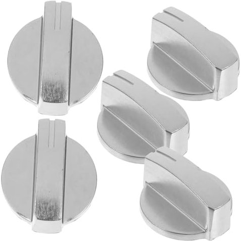 NUOBESTY 5Pezzi Manopole Acciaio Inossidabile per Gas Pomelli Facili da Installare per Cucina e Ristoranti Compatibili con Maggior Dei Gas