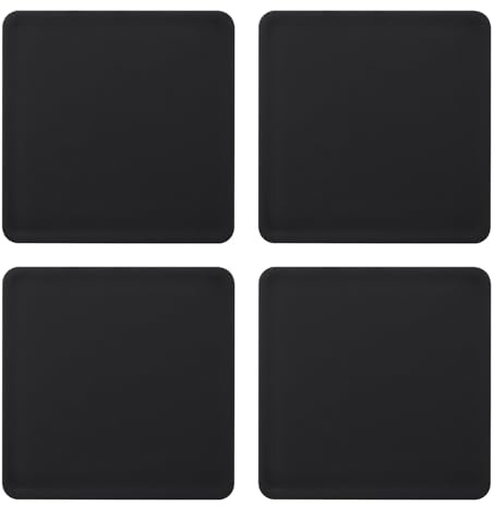 UFURMATE Blindabdeckung, Wandplatte, schraubenlose Kunststoff-Wandlochplatte, 1-fach, Blindabdeckung für ungenutzte Lichtschalter, Schwarz, 60 x 60 mm, 4 Stück