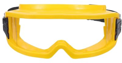 SAFIGLE Lunettes de Sécurité Anti-buée Résistantes la Chaleur Feu, Protection Oculaire Transparente pour Travail du Bois et Laboratoire, Bandeau Ajustable Jaune, Protection Poussière