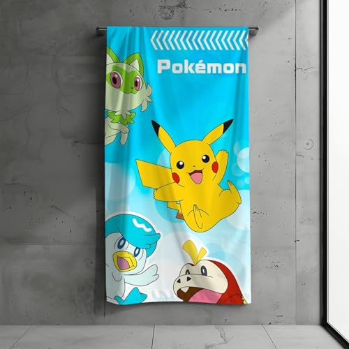 Pokémon Strandtuch, 100% Baumwolle, 140 x 70 cm, Verschiedene Designs (Bunt)