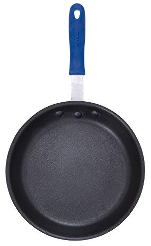 Winco AFPI-8NH, 8-Inch Induction Ready Aluminum Fry Pan with Non-Stick Coating, Frying Pan with Silicone Sleeve