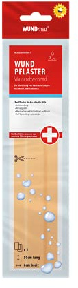 Wundmed 5er Vorteilspack Wund-Pflaster 0,5 m x 6 cm wasserabweisend, 5 Pack a 0,5m