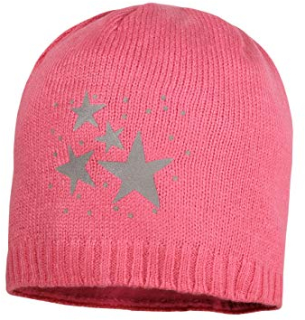 maximo Baby - Mädchen mit Reflekt Sternen Mütze, per Pack Rot (Fandango pink 60), 51/53 (Herstellergröße: 51/53)