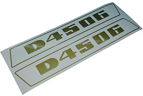 DEUTZ D4506 Schriftzug Aufkleber in Gold, Sticker/Beschriftung, zum Oldtimer Restaurieren von Lack & Verkleidung. Schlepper Emblem Alternative