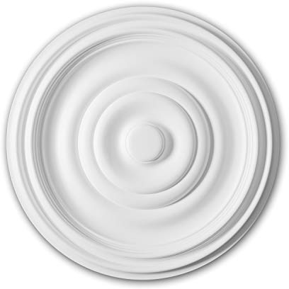 PRO[f]home® - Ceiling Rose 156035 Ceiling Decoration Medallion Rosette Decorative Element Timeless Classic Design White Ø 48.5 cm Profhome