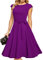 DRESSTELLS Donna Abito da Sposa Elegante 1950s Vintgae Retro Cocktail Dress A-Line Swing Festive Abito al Ginocchio Viola 2XL