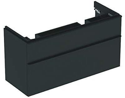 Keramag Geberit Smyle Square Waschtischunterschrank für Doppelwaschtisch, 500356, 1184x617x470mm, mit 2 Schubladen, Farbe: Lava/lackiert matt - 500.356.JK.1