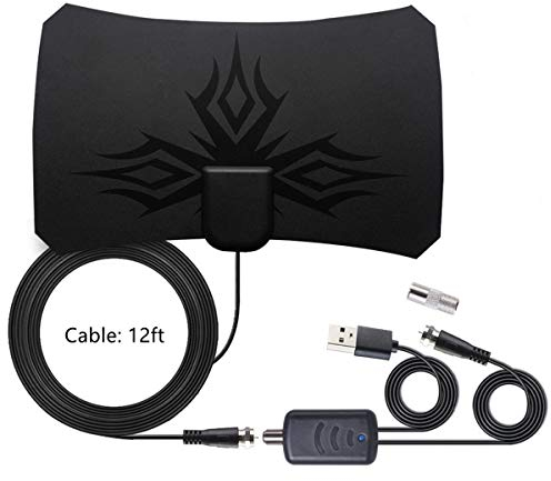 Queen.Y TV Antenne, Zimmerantenne HDTV, 980 Meilen Reichweite, 1080P Digital 4K HDTV mit Signalverstärker