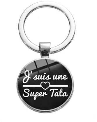 WAY2BB - Porte-clés noir j'suis une super tata - annonce grossesse - cadeau pour les tatas