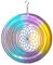 LJLIFART Windspiel Mandala Blume des Lebens, 30.5 cm, 3D-Edelstahl, lasergeschnitten, Metallkunst, geometrisches Muster, zum Aufhängen, kinetische Hofkunst-Dekorationen – Innen- und Außendekoration