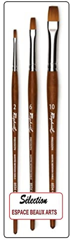 Raphael Pinceau PLAT Série 8534 MARTRE IMTATION Sable. set 3pcs NO. 2. 6. 10
