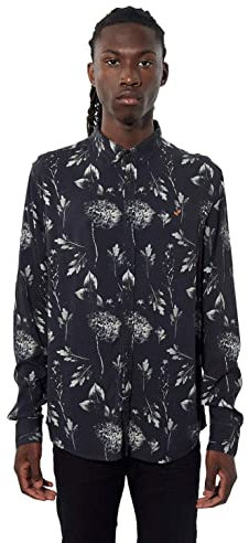 Kaporal - Chemise Fleurie Noire Homme - Timmy - L - Noir