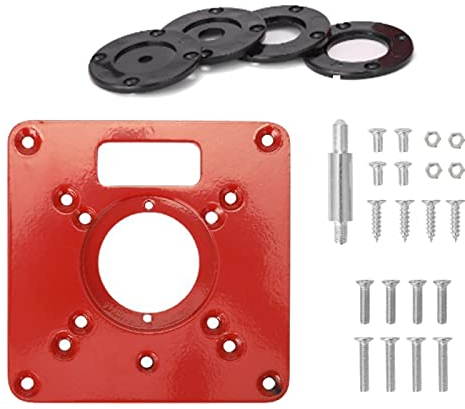 Placa de inserción, mesa de corte universal que ahorra trabajo Placa de inserción, aleación de aluminio para alinear la fresadora con el centro del orificio de perforación para Bancos de Carpintería