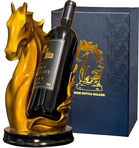 Weinflaschenhalter, Weinregal, Tisch-Pferdstatue als Zuhause, Küche, Weinkeller, dekorative Aufbewahrung, Organizer, Pferdeskulptur, Pferdedekoration, Pferd, Geschenke für Mädchen, Männer, Frauen