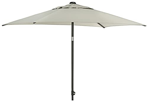 Dehner Sonnenschirm Andros, ca. 250 x 210 x 150 cm, Aluminium/Polyester, grau