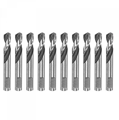sourcing map 10pcs High-speed Steel Drill Bits 5mmx42mm for Hole Saws Arbor Drill Bit Replacement Thick Metal Cutting