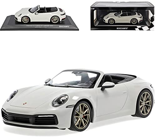 alles-meine.de GmbH Porsche 911 992 4S Cabrio Grau Neue Generation Ab 2019 1/18 Minichamps Modell Auto mit individiuellem Wunschkennzeichen