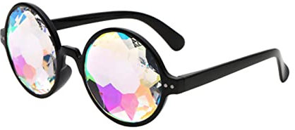 GALPADA Kaleidoskop-brille Regenbogen-sonnenbrille Schutzbrille Für Festivals Rave-lichtshows Schwarzer Rahmen Uv-schutz Bis Robuste Konstruktion Leicht Zu Tragen Für Musikfestivals Und Pa