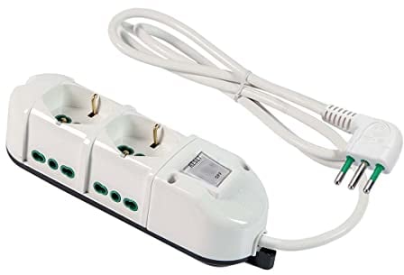 FANTON 491124 Multipresa TRIAX 2 prese frontali universali 16A + 4 prese laterali bipasso 10/16A ciabatta spina piccola 10A + interruttore automatico