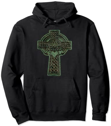 Irischer Claddagh-Ring, keltisches Kreuz Pullover Hoodie