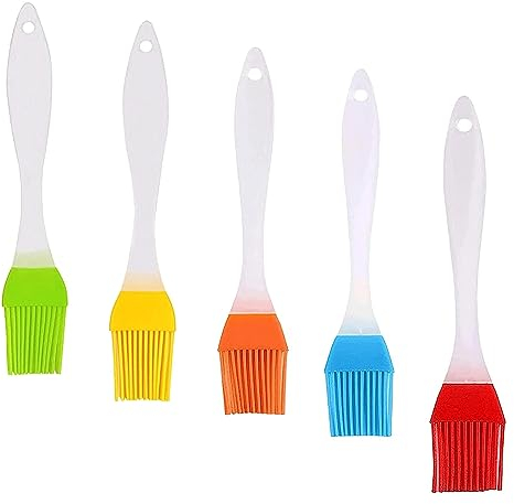 5 Stück Silikon Backpinsel, Küche Pastry Brush, hitzebeständiger Backpinsel Silikon, Basting Gebäckbürste, BBQ Pinsel, ideal zum Backen zum Verteilen von Öl, Sauce, Grill
