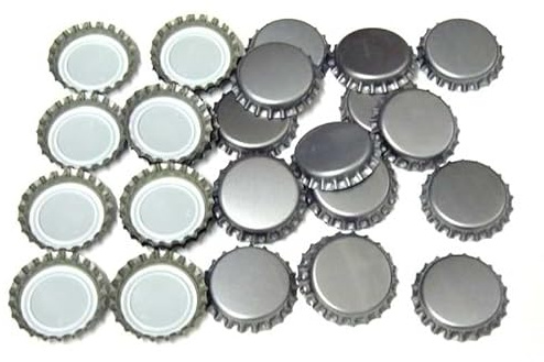 Kronkorken 26mm 100 Stück silber Zubehör Bier Brauen Bierflaschen verschließen Hobbybrauer (silber, 100)