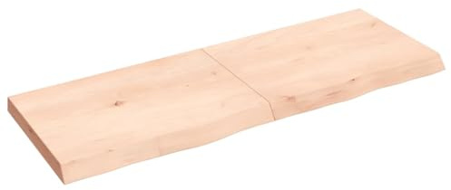 vidaXL Wandregal, Holzregal Regal Handgefertigt mit Baumkante, Wandboard Regalbrett Scharnierdesign, Bücherregal Hängeregal, 140x50x(2-6) cm Massivholz Eiche Unbehandelt