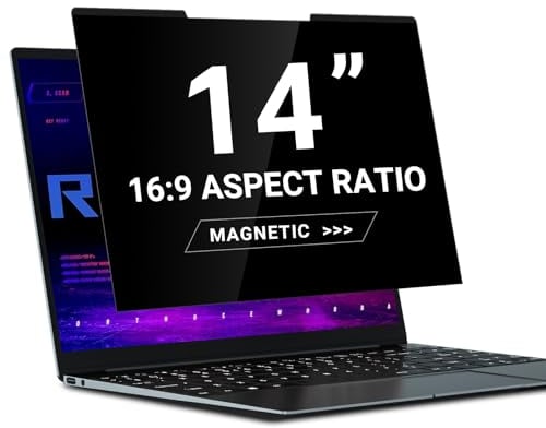 ZOEGAA Laptop Privacy Screen 14 Inch 16:9,Magnetic Removable Anti-Glare Blue Light Blocking Laptop Privacy Screen, Compatible with Dell/Lenovo/HP/Huawei/Acer/Asus