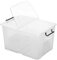 TENLITE Heavy Duty Clear 65L Smart Storemaster Clip-On Folding Lid Stackable Storage Box with Carry Handles 61cm x 46cm x 34.5cm (65 Litre)