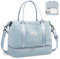 BAGAIL Reisetasche, Wochenendtasche für Damen, Übernachtung, Fitnessstudio, Tragetasche mit Nasstasche, Krankenhaus-Muttertasche für Arbeit und Lieferung, B-Grid-Hellblau, Extra Large, Reisetasche