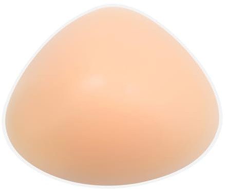 FESVINA Einteiliger Triangel-Silikon-Brustform, konkaver BH-Verstärker-Einsatz für Mastektomie, Prothese, Crossdresser, beige, B Cup (300g/piece)