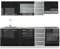 Vicco Küchenzeile R-Line, Küchenblock, Schwarz Hochglanz/Weiß, 240 cm, AP Marmor