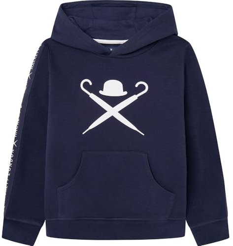 Hackett London Jungen Hackett Tape Hoody Sweatshirt, Blue (Midnight),