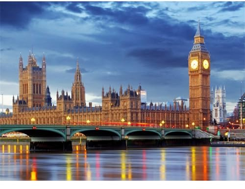 Diamond Painting London Big Ben diamond painting erwachsene 50x70cm, 5D Square diamond painting set mit Zubehör Full Set, DIY Cross Stickerei Deko Wohnzimmer Schlafzimmer Büro Eingang Wand C24