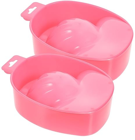 Housoutil 2pcs Nail Art Hand Soaking Bowl for Manicure Soak-off Includes Nail Polish Remover Tray for Builder Gel Remover Random Color