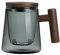 Taza de té con infusor y tapa, taza infusora de té de vidrio transparente con mango Woodle, taza de té de vidrio resistente al calor con filtro de té, regalo para familiares y amigos, 400 ml