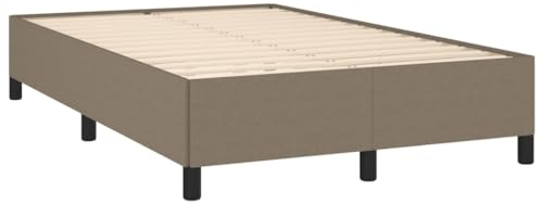 vidaXL Bettgestell, Polsterbett Bett mit Stützbeinen, Bettrahmen mit Lattenrost für Schlafzimmer, Doppelbett Schlafzimmerbett, Taupe 120x190cm Stoff