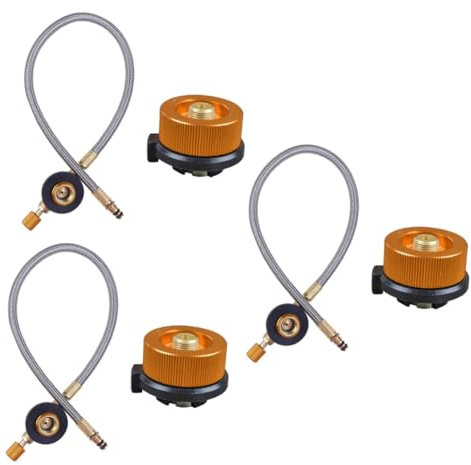 BESPORTBLE 3 Sätze Campingkocher Umbauen Adaptador Adapter Für Campingkocher Flaches Gastank-aufblasventil Düse Für Campingkocher Kleiner Adapter Füllventil Für Benzintanks Sprühdüse Golden