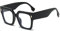 YAMEIZE Quadratische Übergroße Blaulicht Filter Brille - Damen Herren Retro Blocker Durchsichtige Gaming Brille (Schwarz Klar)