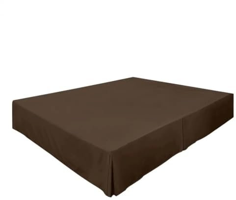 Cache Sommier Jupe de lit résistante à la décoloration, literie Douce, Couleur Unie, Jupe de lit Queen avec hôtel for Chambre à Coucher, dortoir, hôtel Cache Sommiers(Brown,200x240cm)